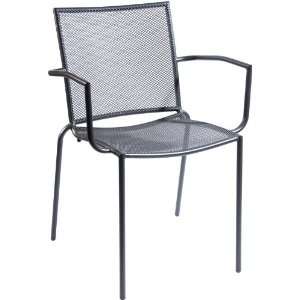  Abri Outdoor Wrought Iron Mesh Arm Chair: Patio, Lawn 