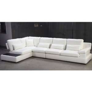  Tosh Furniture Brescia White Leather Sectional Sofa: Home 