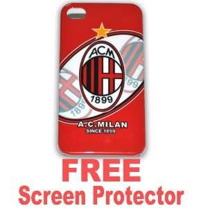 Ac Milan Case Hard Case Cover for Apple Iphone4 4g   A + Free Screen 