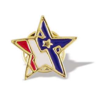 Gold Tone Enamel USA Patriotic Star Tie Tac Lapel Pin  