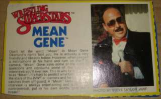 LJN WWF Mean Gene figure w/ logo & bio card WWE WCW TNA  