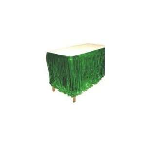  Green Metallic Fringed Table Skirt