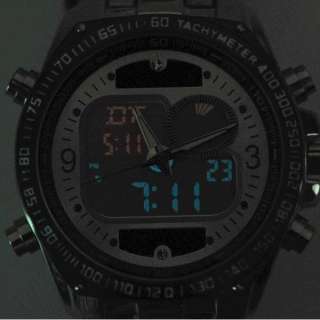 Solar Digital & Quartz Alarm Stopwatch Watch W5 091F  