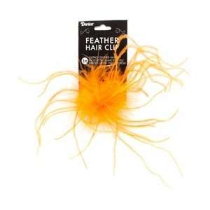   Feather Hair Clip 1/Pkg Orange; 6 Items/Order