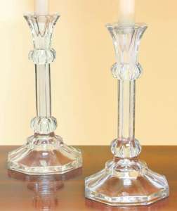 EMPRESS GLASS CANDLESTICK HOLDERS   2  