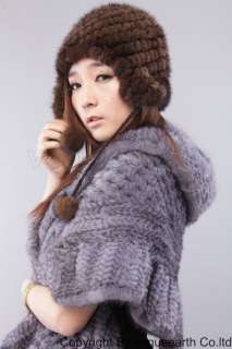 604 new real knitted mink fur 4 color hat/caps  