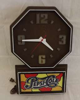 Vintage Pepsi Cola Clock Working Clock Plastic Clock Pepsi Soda Rare 