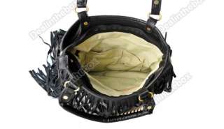 Fashion Style Cowgirl PU Leather Punk Tassel Fringe Women handbag 