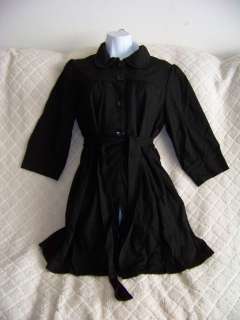 NWT West 36th Black trench knit jacket w/ belt front juniors size M 