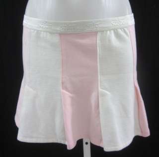 SO LOW Pink White Pleated Elastic Athletic Mini Skirt M  