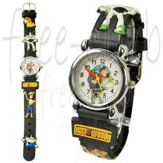 TOY STORY! @@ Buzz Lightyear 3D Black Belt Wrist Watch  