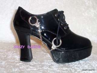 HOTTIE POLICE WOMAN SHOES w/ HAND CUFFS SIZES 6 14  