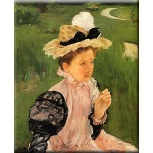   Young Girl 13x16 Streched Canvas Art by Cassatt, Mary,: Home & Kitchen
