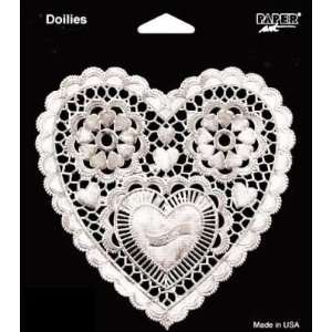  White Heart Paper Lace Doilies, 6 inch Health & Personal 