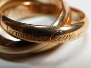 Cartier Trinity Ring Sz 4.5 eur 49 18K 750 Gold Box Certificate Les 