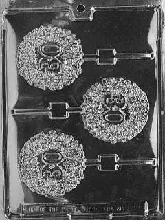   LOLLY Letters & Numbers Chocolate Candy Mold 3 round 1/4 deep  