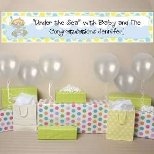   The Sea With Baby & Me   Personalized Baby Shower Banner: Toys & Games