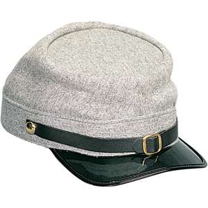 Grey Confederate Army Civil War Hat Adjustable Kepi Cap  