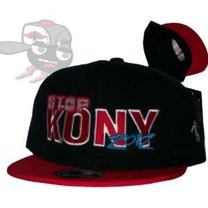The Stop Kony 2012 Two Tone Black/Red Snapback Hat Cap:  