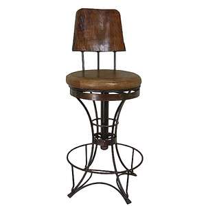 Whiskey Barrel Bar Stool  