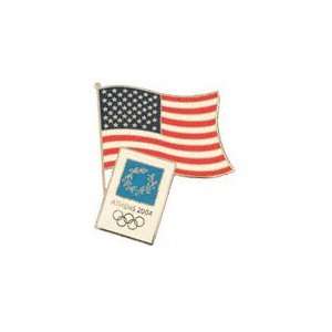  ATHENS OLYMPICS 2004 USA FLAG ATHENS Pin Sports 