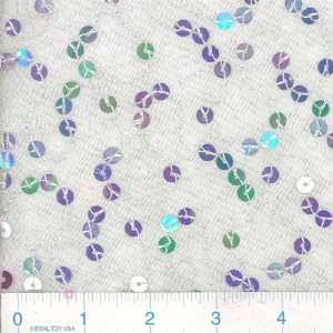 58 Wide White Stretch Illusion with Holographic Sequins Fabric 