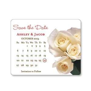   Stationery   White Rose Save the Date Cards
