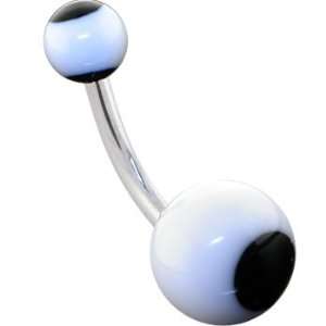  White Black PANDA BALL Belly Button Ring: Jewelry