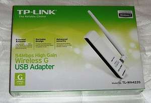 TP LINK WIRELESS G USB WIRELESS ADAPTER WITH ANTENNA TL WN422G BRAND 