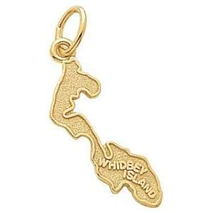  Rembrandt Charms Whidbey Island Charm, Gold Plated Silver 