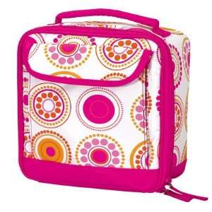  Hot Pink Circle Dot Lunch Box Bag Case Tote: Office 
