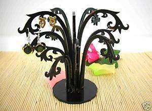Set Earring Stud Display Black Acrylic Stand Branches  