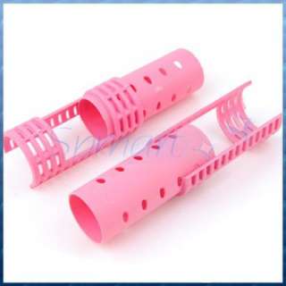 description 8pcs pink hair curler easy to use no pins