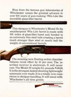 Winchester Model 59 Shotgun 1961 Print Ad  