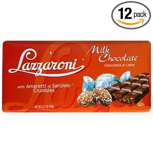   Milk Chocolate Bar with Amaretti Crumble, 3.17 Ounce Bars (Pack of 12