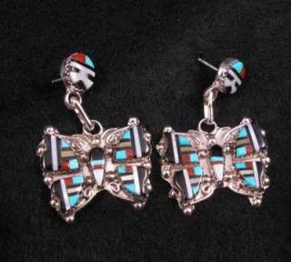 Herbert & Esther Cellicion Zuni Butterfly Squash Necklace & Earrings 