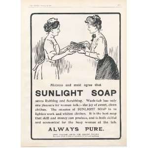 Mistress & Maid Agree Sunlight Soap 1906 Ad 