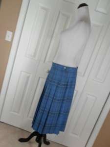 Mairi Macintyre Pleated Plaid WOOL Skirt Scotland Med  