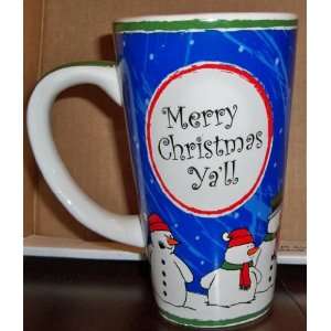  Tumbleweed Pottery Tall Mug~Merry Christmas Yall 