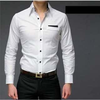 Mens Casual Slim fit Stylish Patched Dress Shirts 6042  