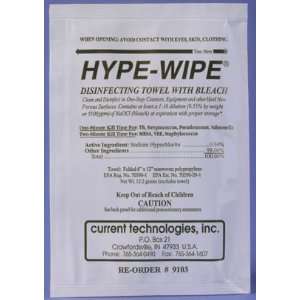 HYPE WIPE Bleach Towelette (Case of 100)  Industrial 