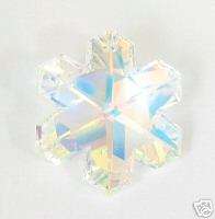 Swarovski Crystal Snowflake 6704 Clear Pendant 25mm AB  