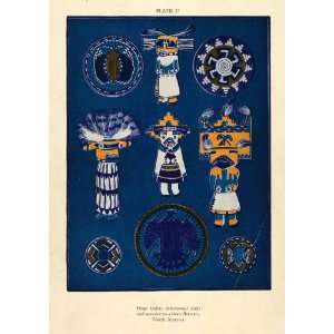  1926 Print Hopi Indian Ceremonial Dolls Woven Crests 