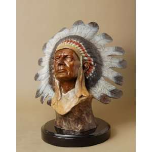 Majestic Western Indian Chief Sculpture:  Home & Kitchen