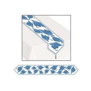  Printed Grad Cap Table Runner (blue) Party Accessory (1 
