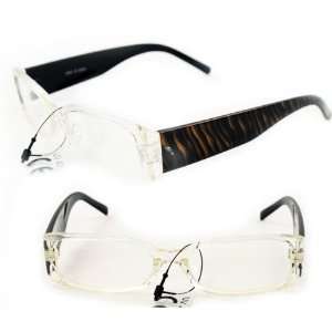 : Hotlove Square Fashion Sunglasses P1508 Clear Front with Black Gold 
