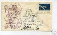   Astronauts Gus Grissom John Glenn Deke Slayton Shepard Signed FDC