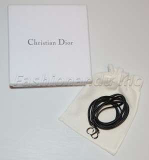 Christian Dior CD Dolo Leather Necklace Chocker Black  