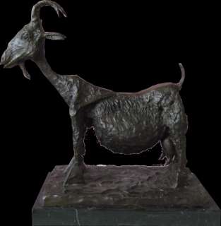 PICASSO SOLID BRONZE SCULPTURE. ABSTRACT ART DECO GOAT  