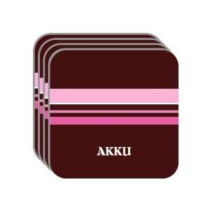 Personal Name Gift   AKKU Set of 4 Mini Mousepad Coasters (pink 